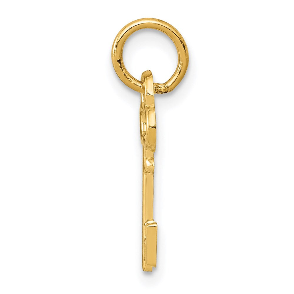 14K Yellow Gold Key Letter H Initial Charm