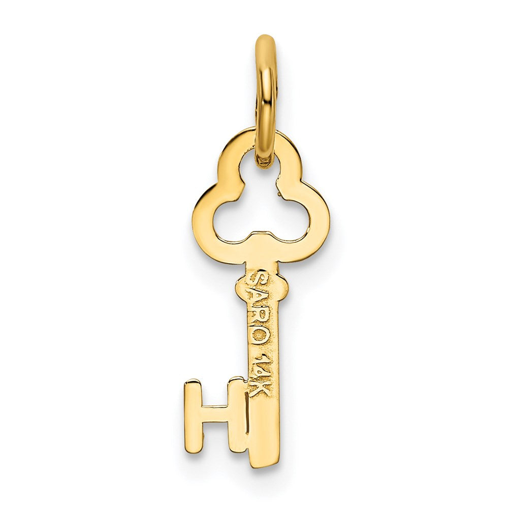 14K Yellow Gold Key Letter H Initial Charm