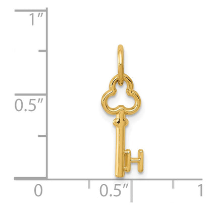 14K Yellow Gold Key Letter H Initial Charm