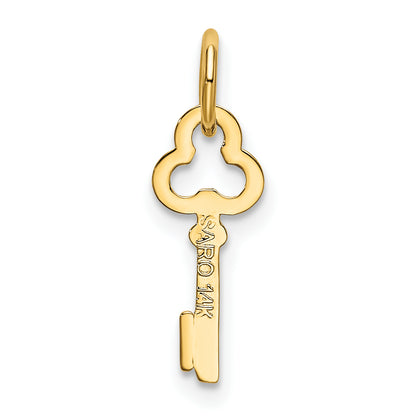 14K Yellow Gold Key Letter I Initial Charm