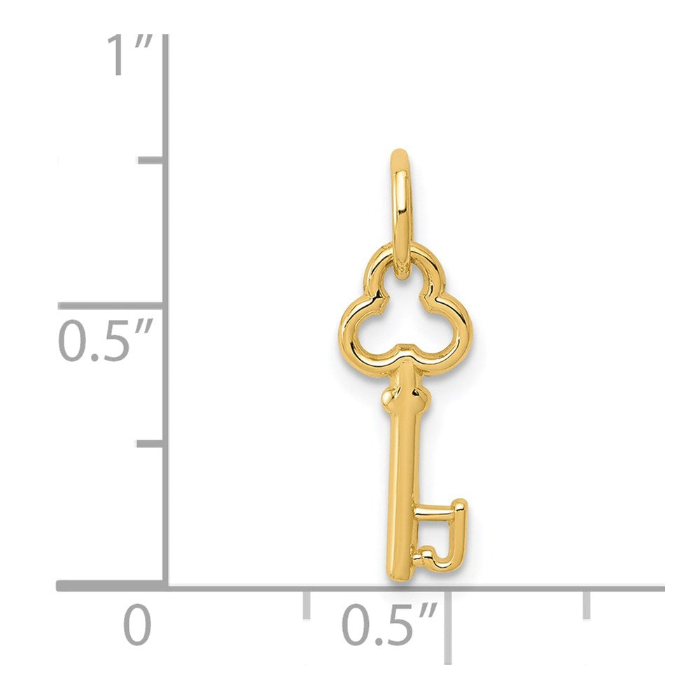 14K Yellow Gold Key Letter J Initial Charm
