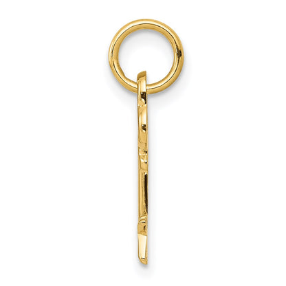14K Yellow Gold Key Letter K Initial Charm