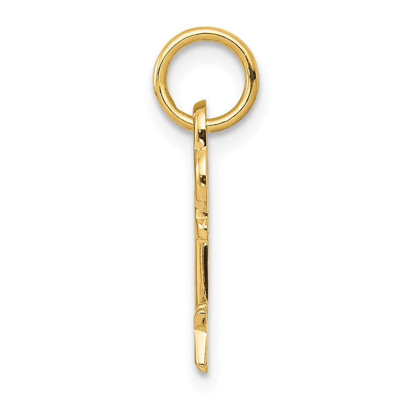 14K Yellow Gold Key Letter K Initial Charm