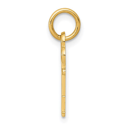 14K Yellow Gold Key Letter L Initial Charm