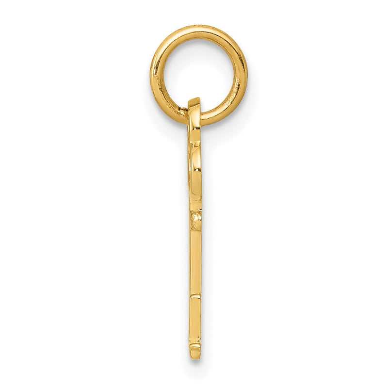 14K Yellow Gold Key Letter L Initial Charm