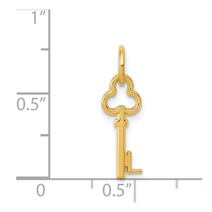 14K Yellow Gold Key Letter L Initial Charm