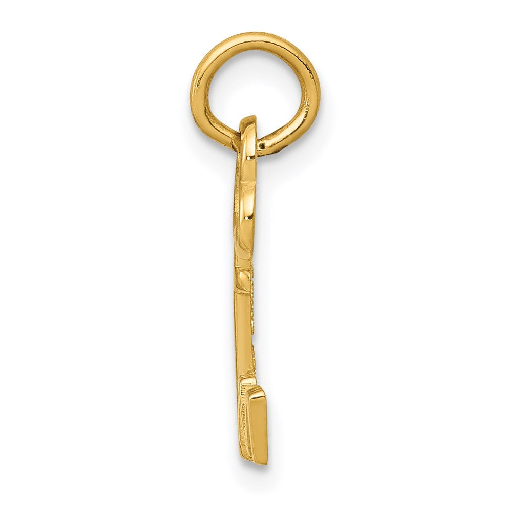 14K Yellow Gold Key Letter M Initial Charm