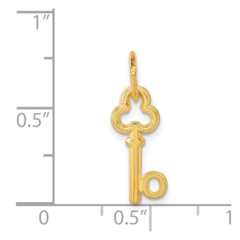14K Yellow Gold Key Letter O Initial Charm