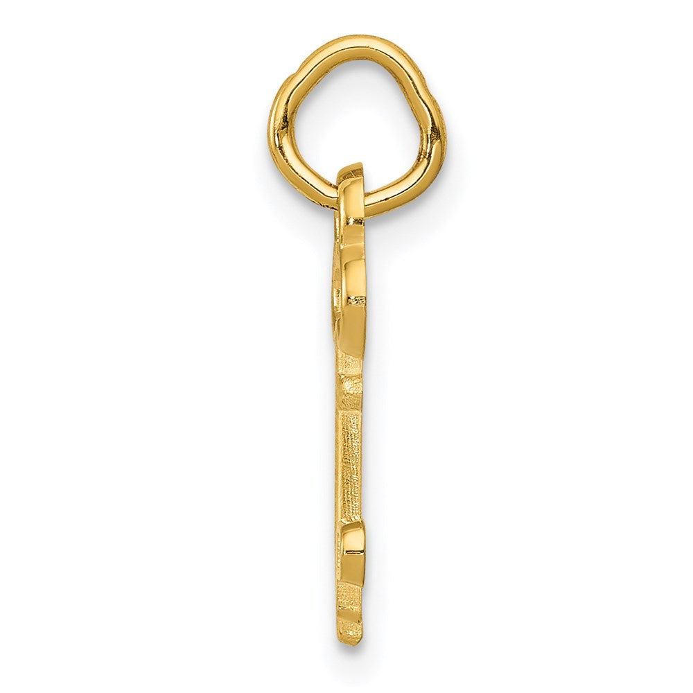 14K Yellow Gold Key Letter P Initial Charm