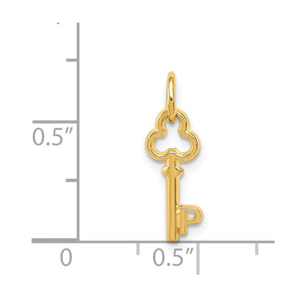 14K Yellow Gold Key Letter P Initial Charm