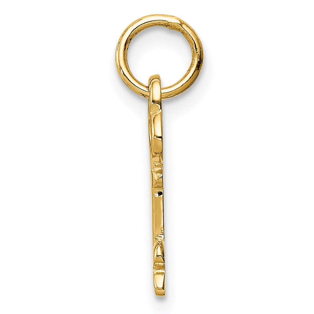 14K Yellow Gold Key Letter R Initial Charm