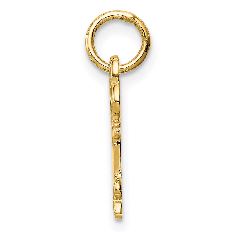 14K Yellow Gold Key Letter R Initial Charm