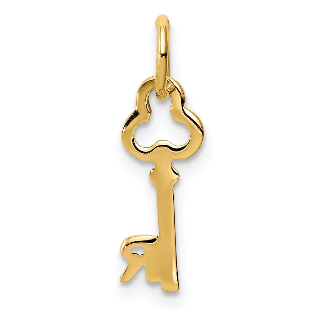 14K Yellow Gold Key Letter R Initial Charm