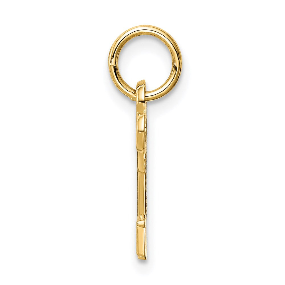 14K Yellow Gold Key Letter T Initial Charm