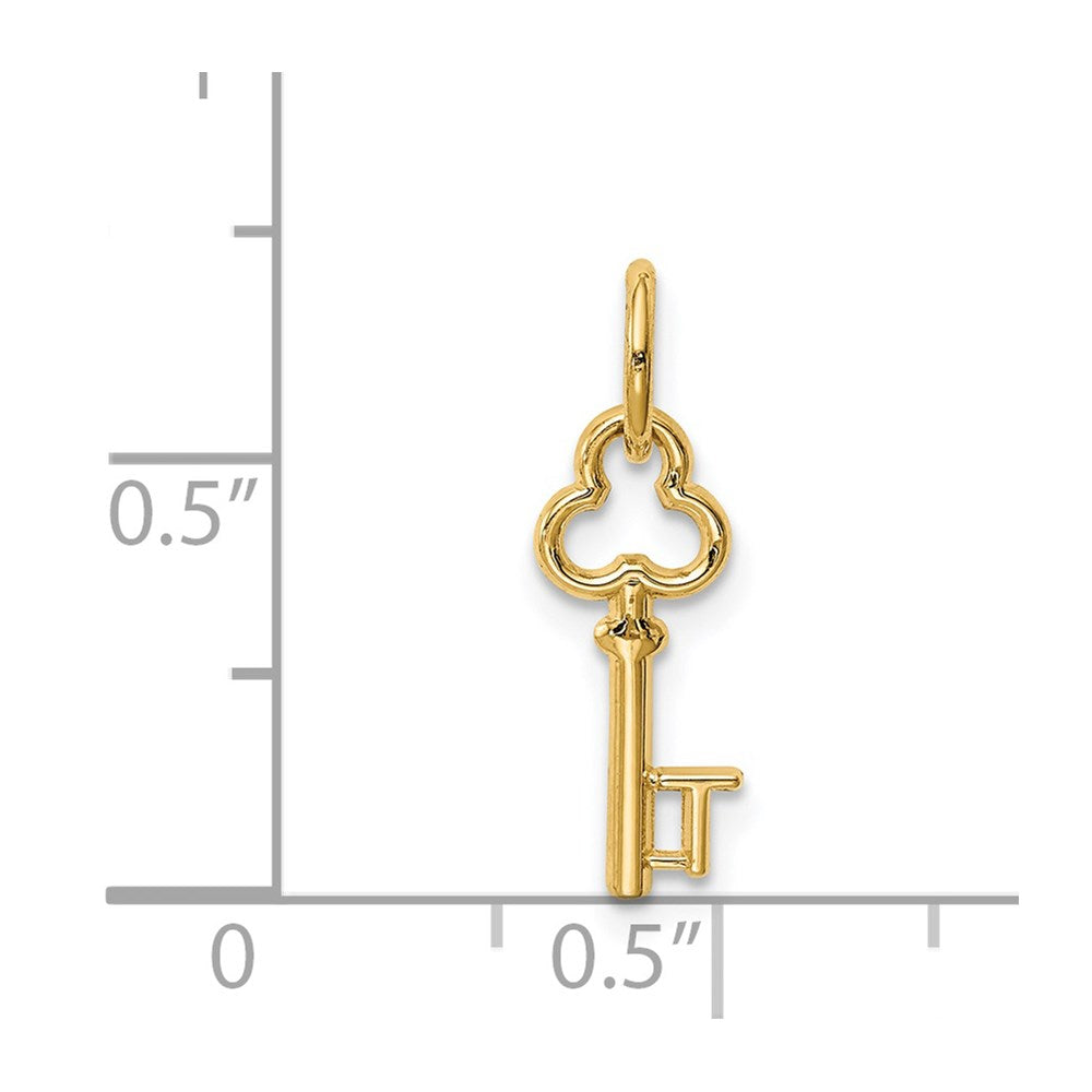 14K Yellow Gold Key Letter T Initial Charm
