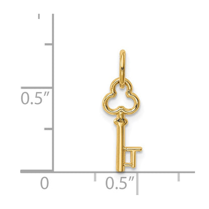 14K Yellow Gold Key Letter T Initial Charm