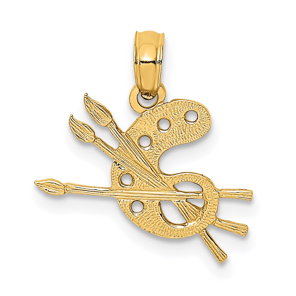 14K Yellow Gold Paint Pallet Charm