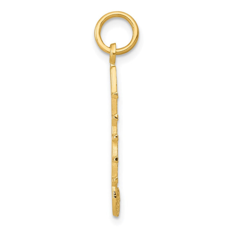 14K Yellow Gold Musical Staff Charm