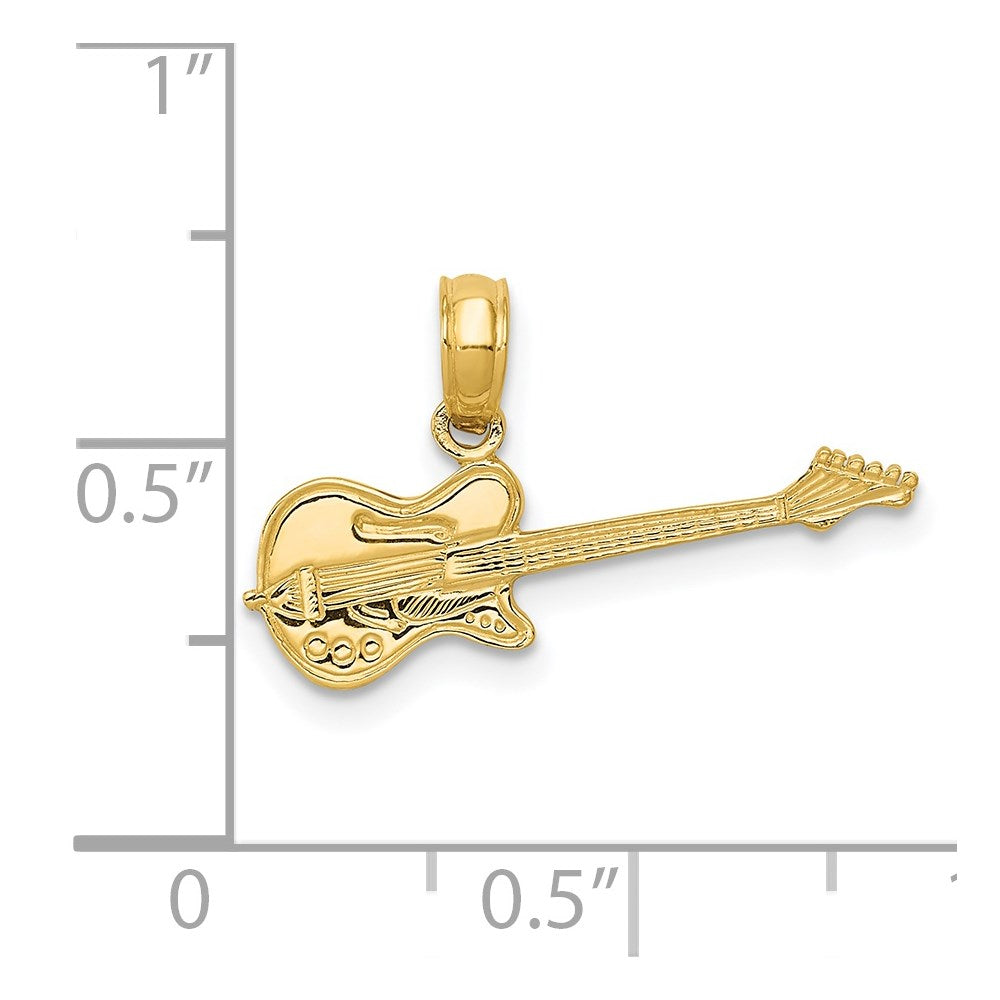 14K Yellow Gold Electric Guitar Pendant