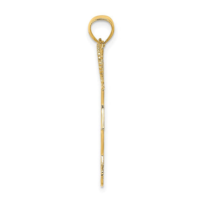 14K Yellow Gold Cheerleader W/Pom-Poms Charm