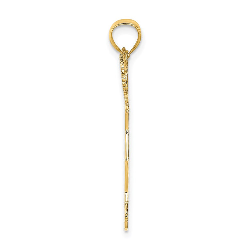 14K Yellow Gold Cheerleader W/Pom-Poms Charm