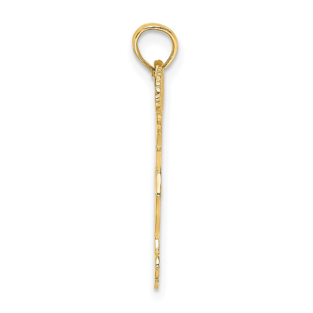 14K Yellow Gold Cheerleader With Pom-Poms Charm