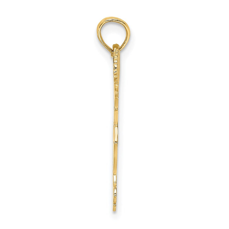 14K Yellow Gold Cheerleader With Pom-Poms Charm