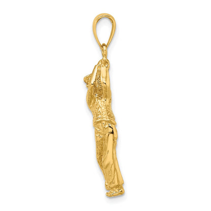 14K Yellow Gold Golf Bag W/ Clubs Charm