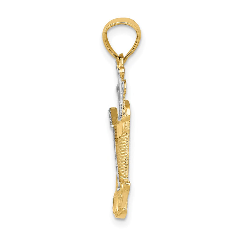 14K Yellow & Rhodium And Golf Bag Pendant