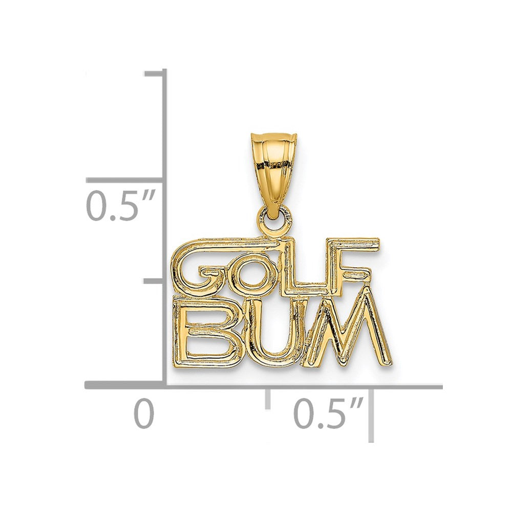 14K Yellow Gold Golf Bum Charm