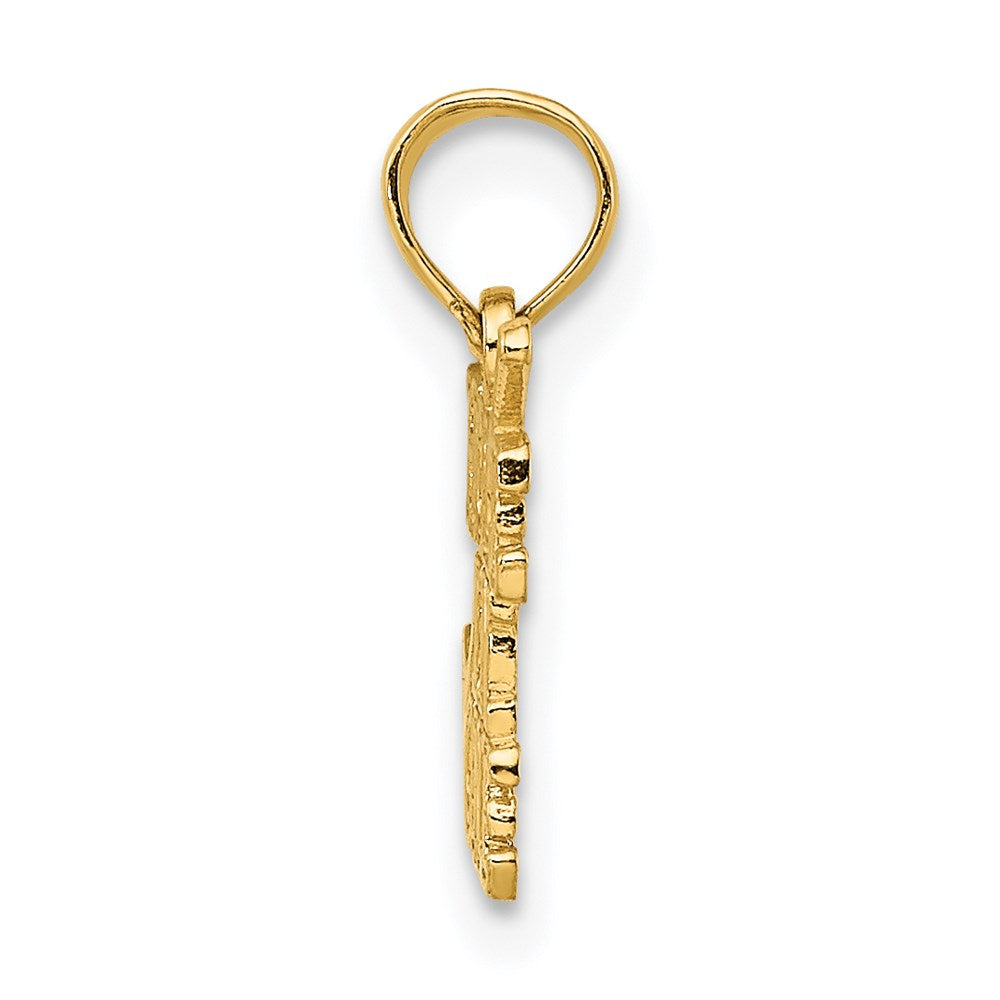 14K Yellow Gold Hole In One W/Golf Club Charm