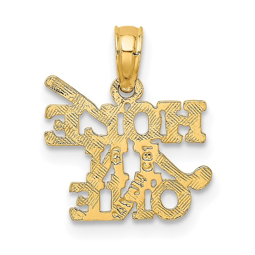 14K Yellow Gold Hole In One W/Golf Club Charm