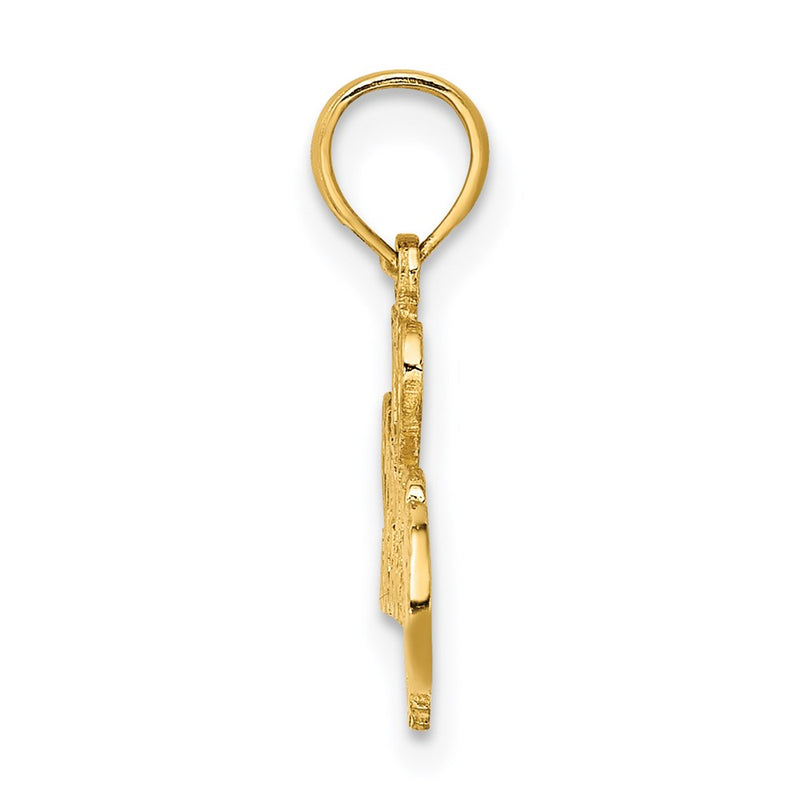 14K Yellow Gold I Heart Soccer W/Ball Charm