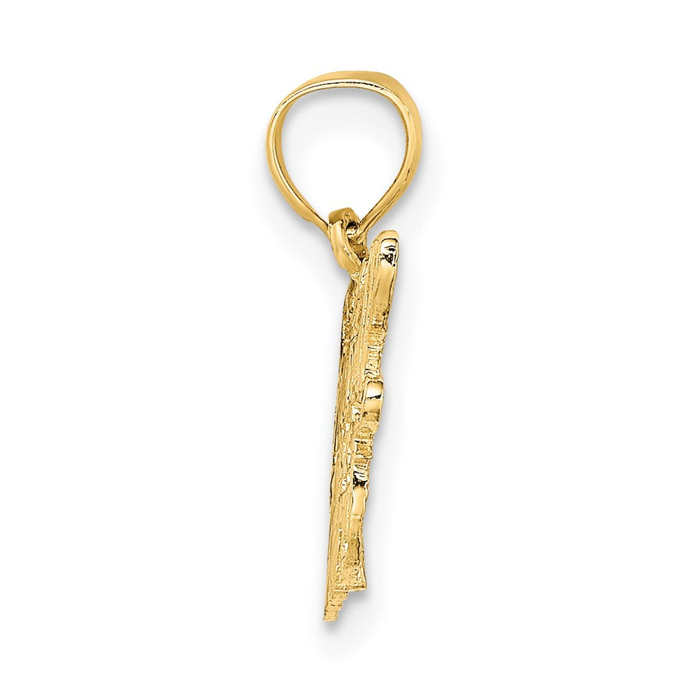 14K Yellow Gold Football Mom Charm