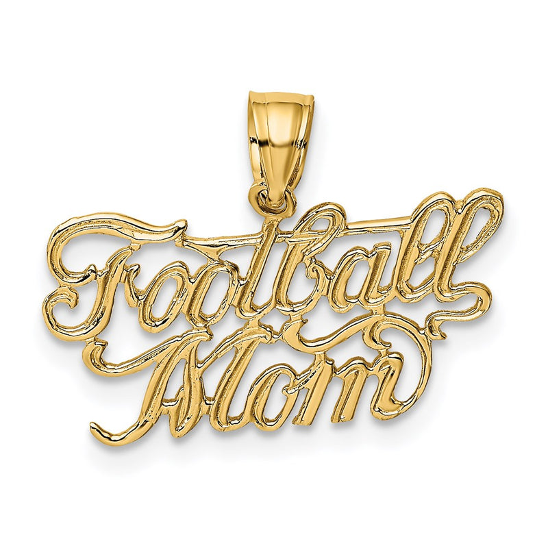 14K Yellow Gold Football Mom Charm
