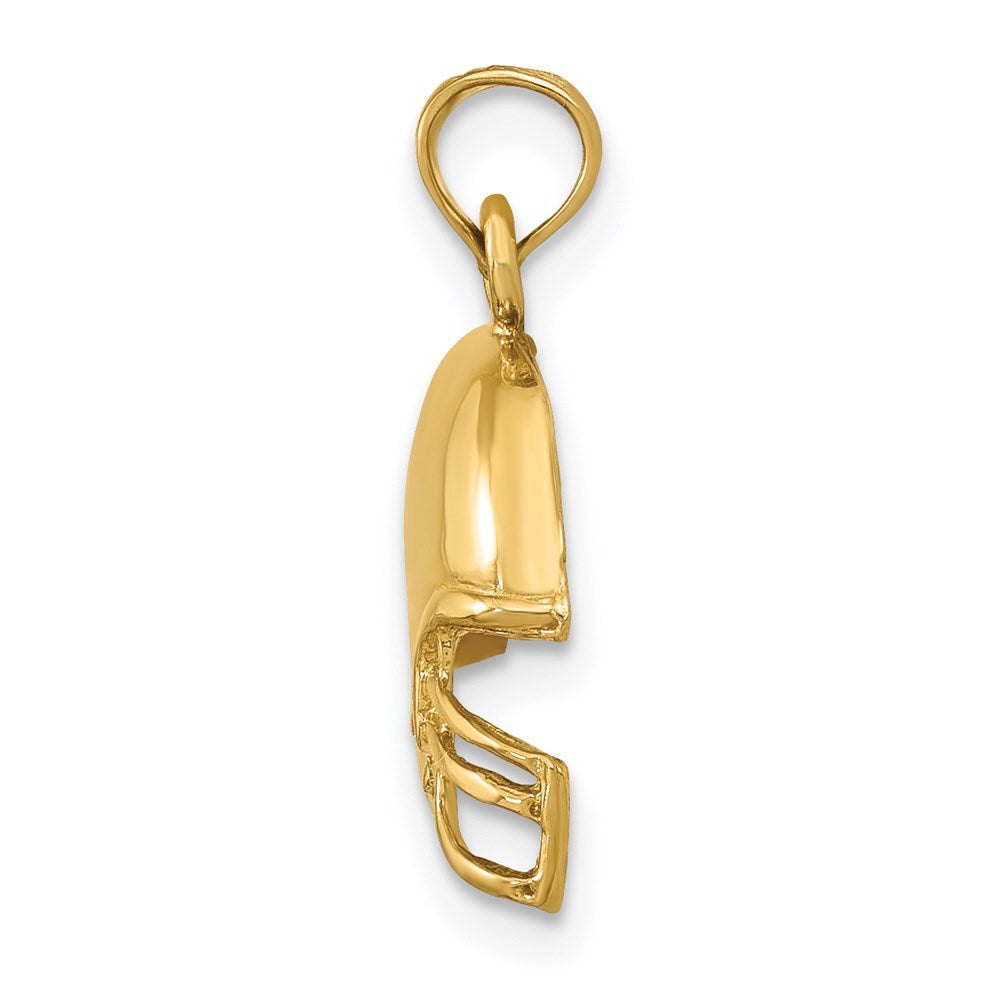 14K Yellow Gold Football Helmet Pendant