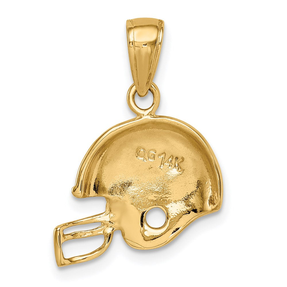 14K Yellow Gold Football Helmet Pendant