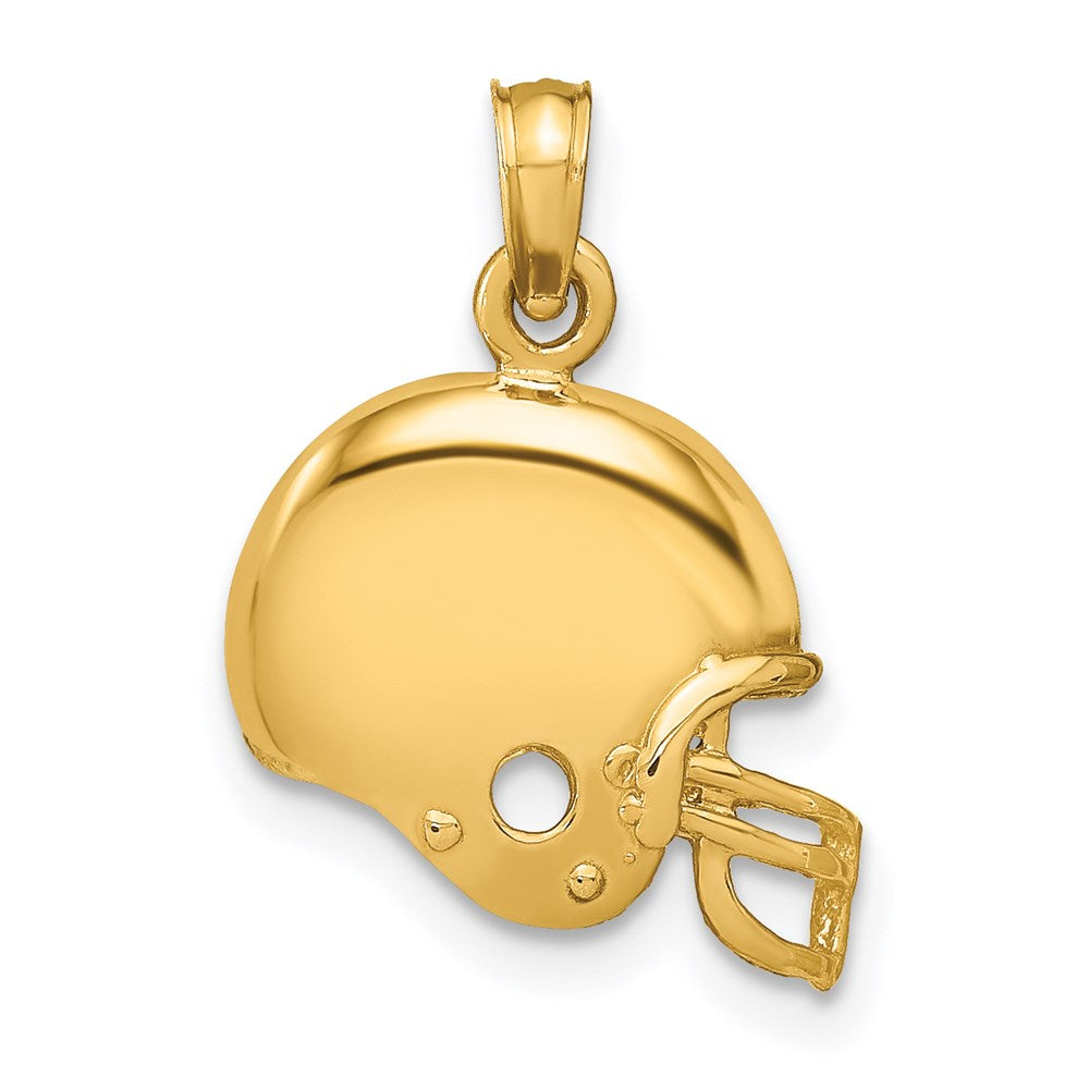 14K Yellow Gold Football Helmet Pendant