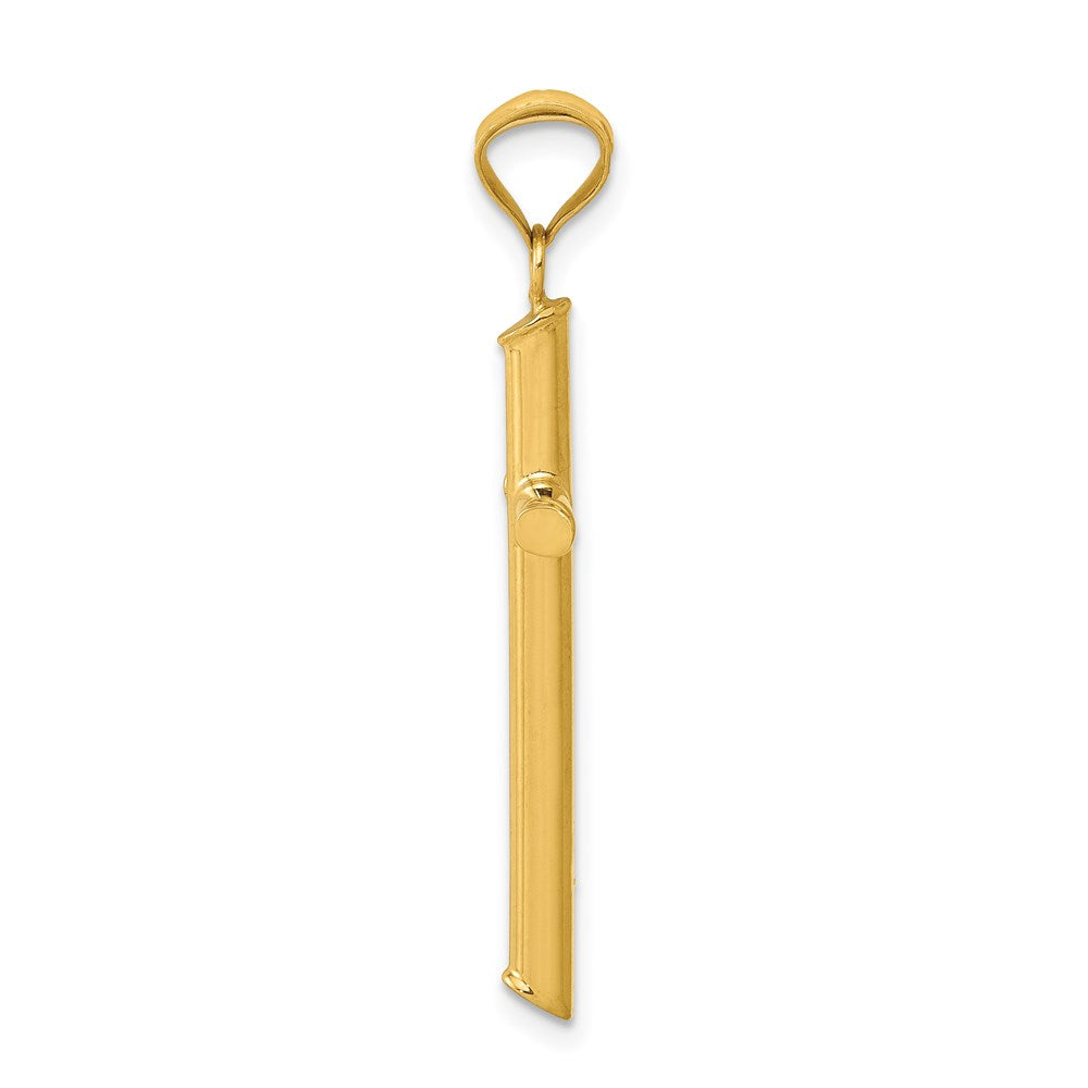 14K Yellow Gold 3-D Polished Hollow Cross Pendant