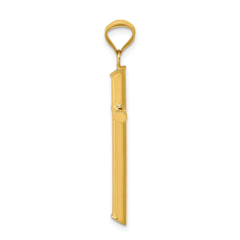 14K Yellow Gold 3-D Polished Hollow Cross Pendant