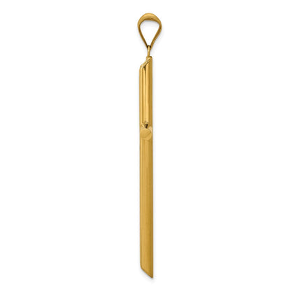 14K Yellow Gold 3-D Polished Hollow Cross Pendant