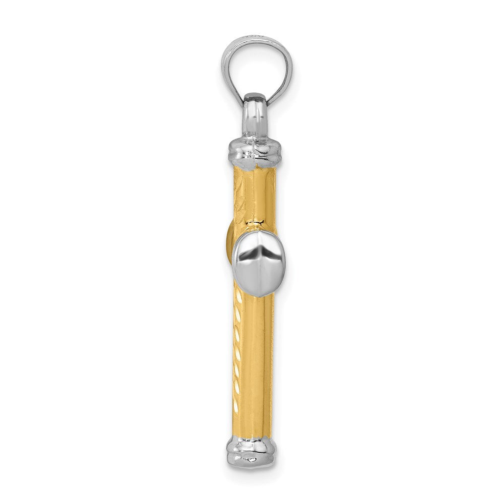 14K Two-Tone W/Rhodium Reversible Cross