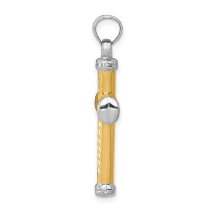 14K Two-Tone W/Rhodium Reversible Cross