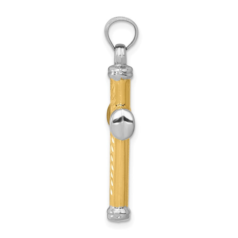 14K Two-Tone W/Rhodium Reversible Cross