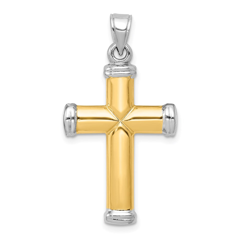 14K Two-Tone W/Rhodium Reversible Cross