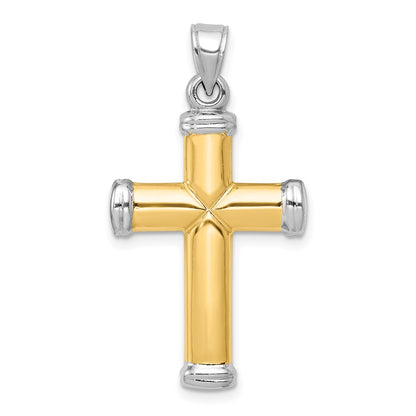 14K Two-Tone W/Rhodium Reversible Cross