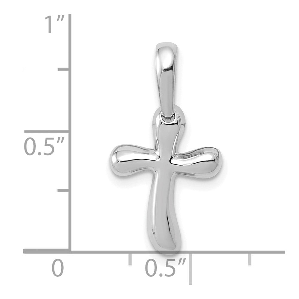 14K White Gold Small Freeform Cross Pendant