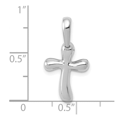 14K White Gold Small Freeform Cross Pendant