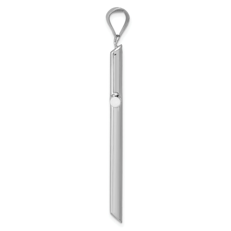 14K White Gold Polished Hollow Cross Pendant