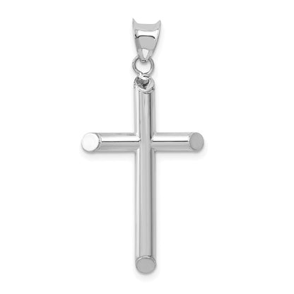 14K White Gold Hollow Cross Pendant